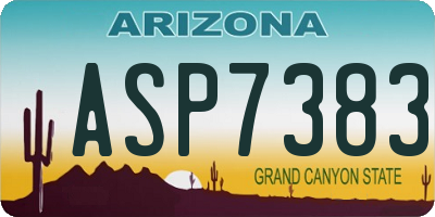 AZ license plate ASP7383