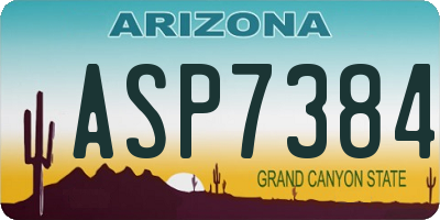 AZ license plate ASP7384