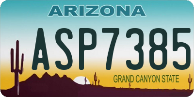 AZ license plate ASP7385
