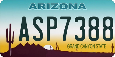 AZ license plate ASP7388