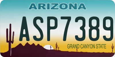 AZ license plate ASP7389