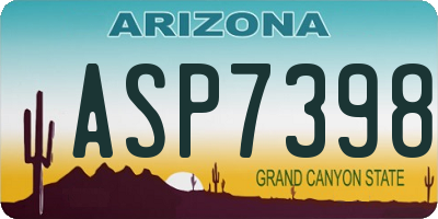 AZ license plate ASP7398