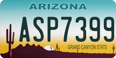 AZ license plate ASP7399
