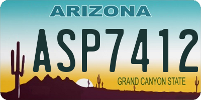 AZ license plate ASP7412