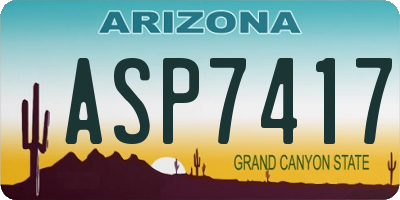 AZ license plate ASP7417