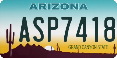 AZ license plate ASP7418