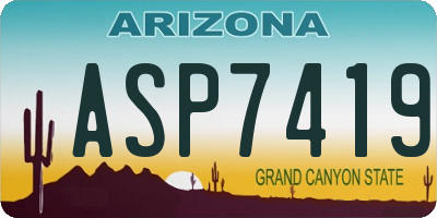 AZ license plate ASP7419