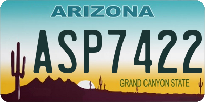 AZ license plate ASP7422