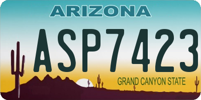 AZ license plate ASP7423