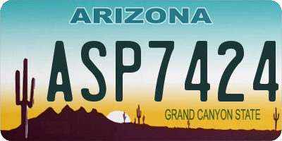 AZ license plate ASP7424