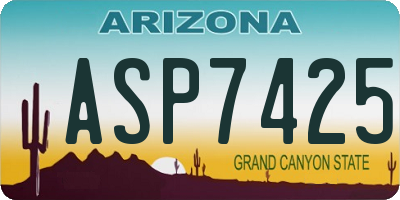 AZ license plate ASP7425