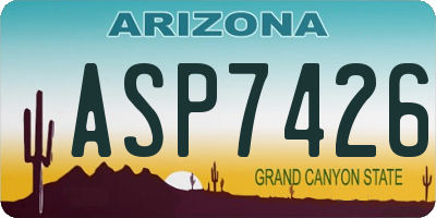 AZ license plate ASP7426