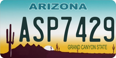 AZ license plate ASP7429