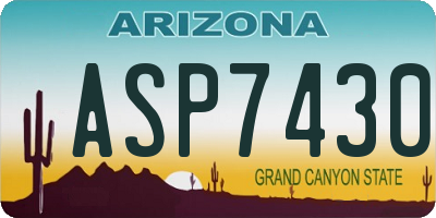 AZ license plate ASP7430