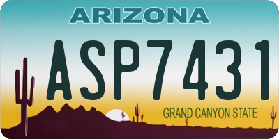 AZ license plate ASP7431