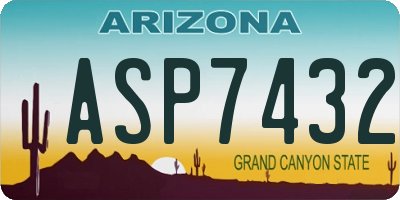 AZ license plate ASP7432