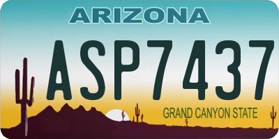 AZ license plate ASP7437