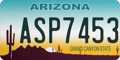 AZ license plate ASP7453