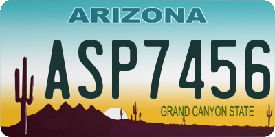 AZ license plate ASP7456