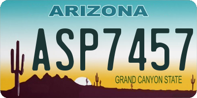 AZ license plate ASP7457