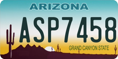 AZ license plate ASP7458
