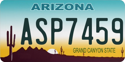AZ license plate ASP7459