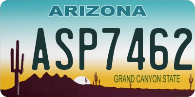 AZ license plate ASP7462