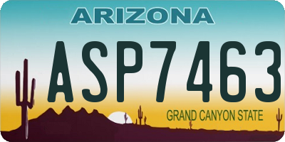 AZ license plate ASP7463