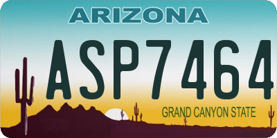 AZ license plate ASP7464