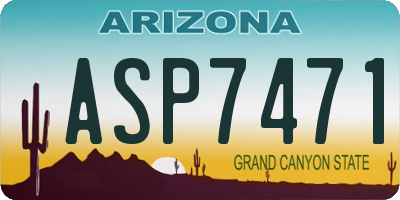 AZ license plate ASP7471