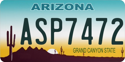 AZ license plate ASP7472