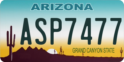 AZ license plate ASP7477