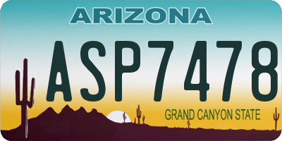 AZ license plate ASP7478