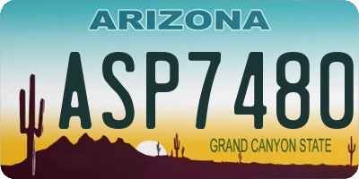 AZ license plate ASP7480