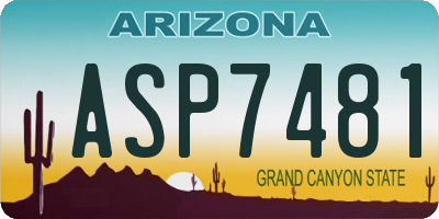 AZ license plate ASP7481