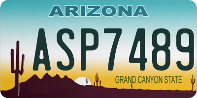 AZ license plate ASP7489