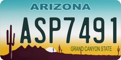 AZ license plate ASP7491