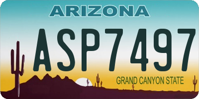 AZ license plate ASP7497