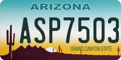 AZ license plate ASP7503
