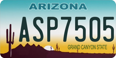 AZ license plate ASP7505