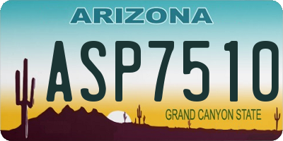 AZ license plate ASP7510
