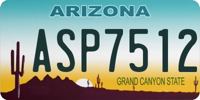 AZ license plate ASP7512