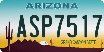 AZ license plate ASP7517