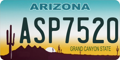 AZ license plate ASP7520