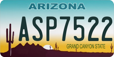 AZ license plate ASP7522