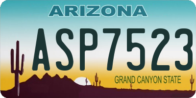 AZ license plate ASP7523