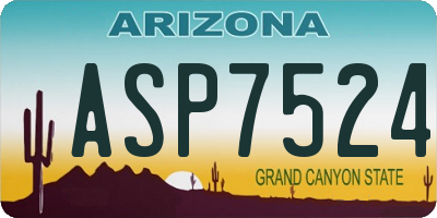 AZ license plate ASP7524
