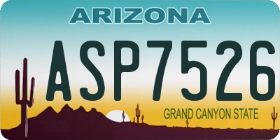AZ license plate ASP7526