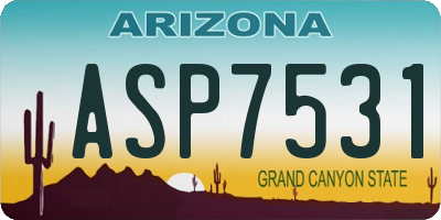 AZ license plate ASP7531