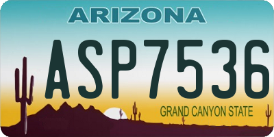 AZ license plate ASP7536